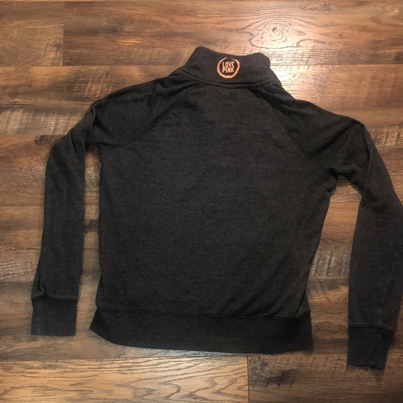 VICTORIA SECRETS SZ. S•P Pink zip up Sweatshirt with neon pink 🧡 - Picture 7 of 9